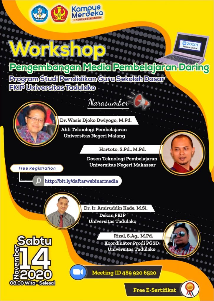 Workshop Pengembangan Media Pembelajaran Daring Program Studi Guru Sekolah Dasar FKIP Universitas Tadulako