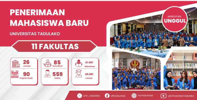 Penerimaan Calon Mahasiswa Baru Melalui Jalur Seleksi Mandiri Masuk Perguruan Tinggi Negeri (SMMPTN) pada Program Sarjana dan Diploma Universitas Tadulako Tahun 2024
